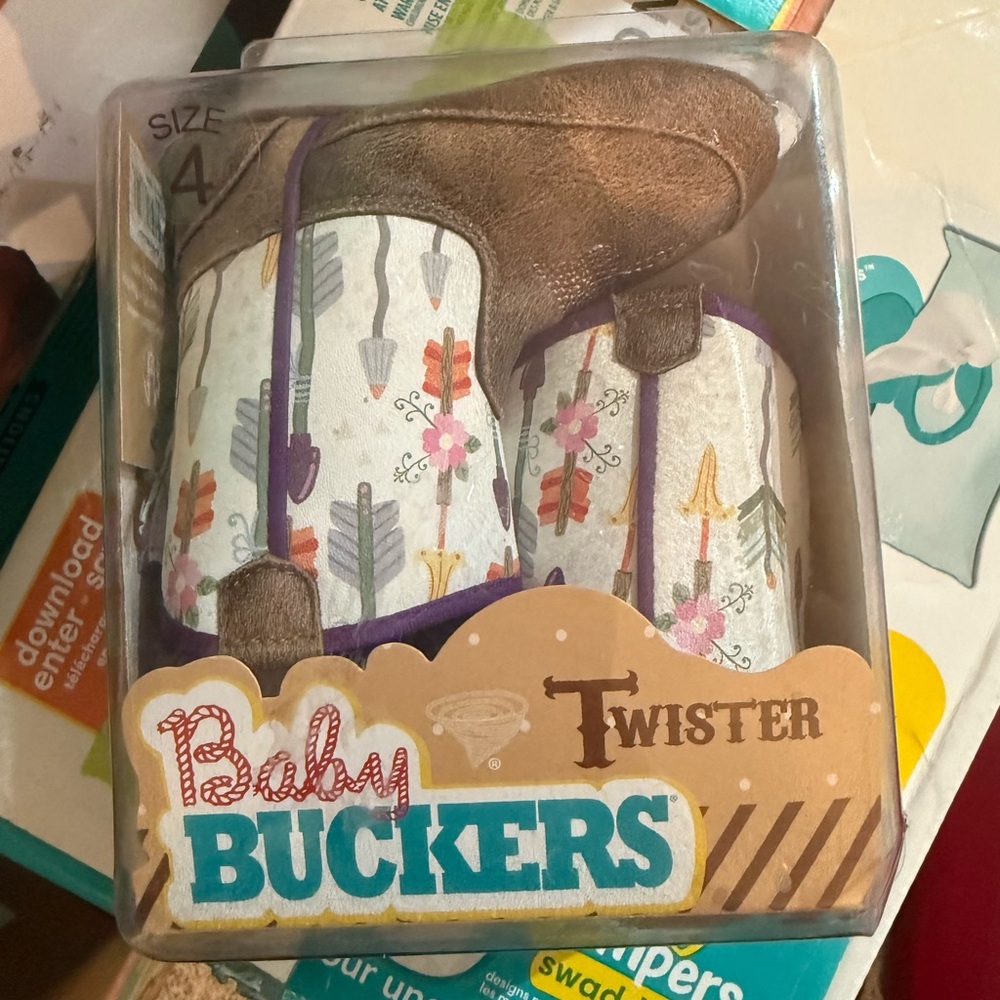 Twister Infant Boots with Purple Soles